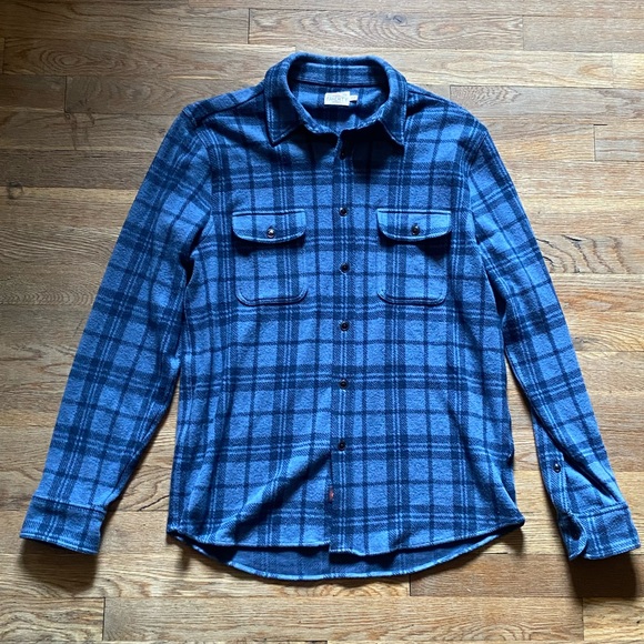 Faherty Legend Sweater Flannel Shirt Medium - Picture 2 of 14